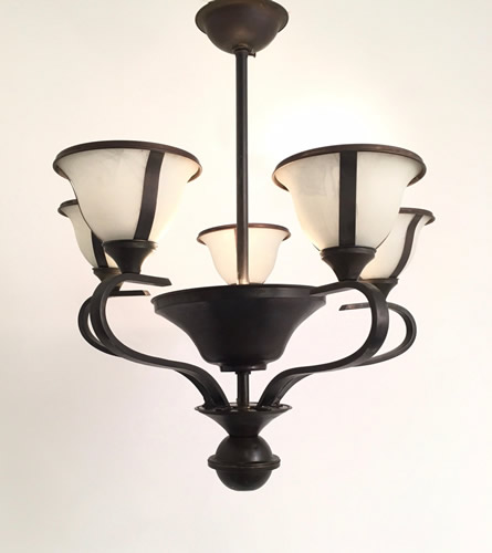 5-Light Mid-Century Chandelier